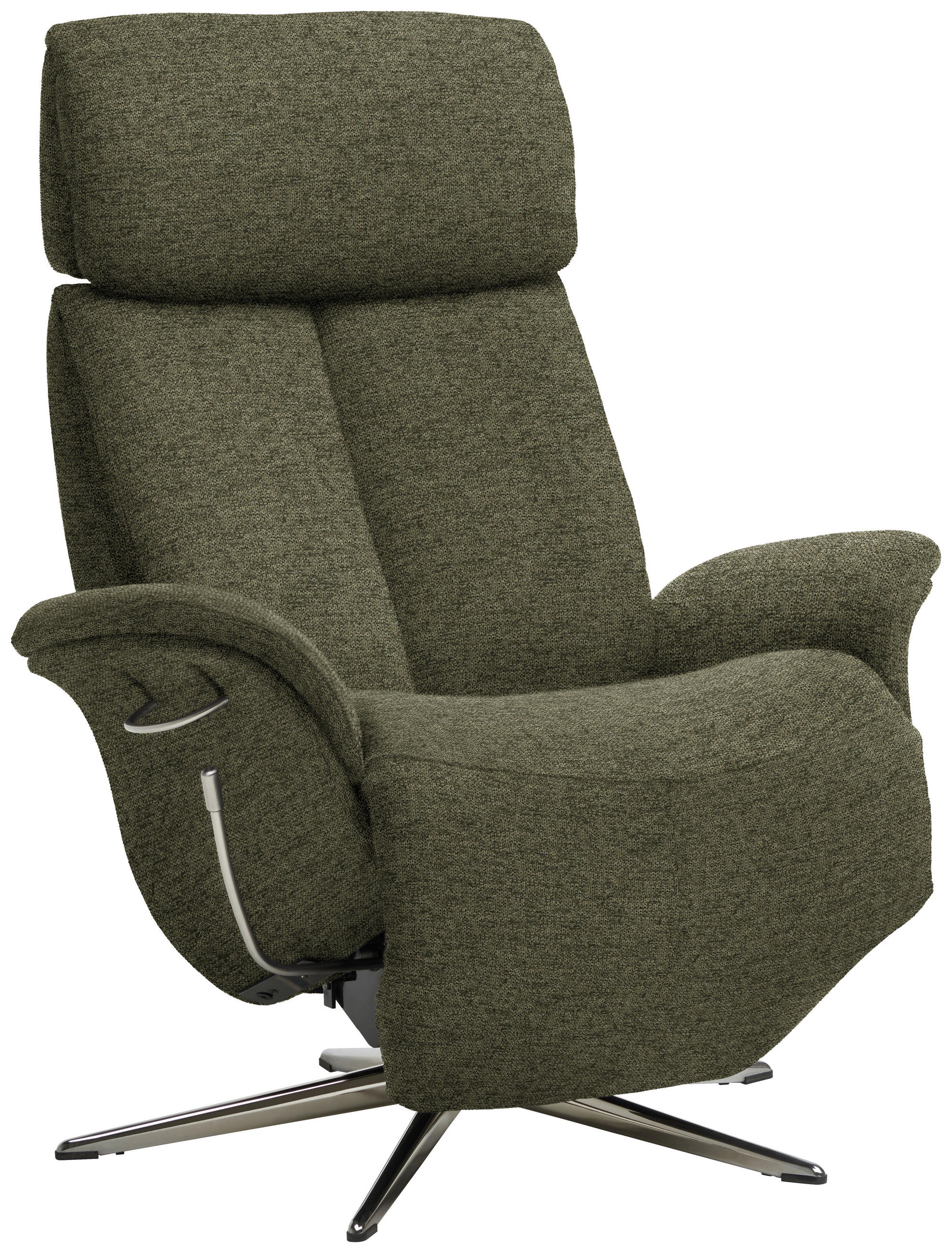 RELAXSESSEL Webstoff Relaxfunktion, Kopfteilverstellung, Fußteilverstellung    - Chromfarben/Grün, Design, Textil/Metall (78/102-111/84cm) - Welnova