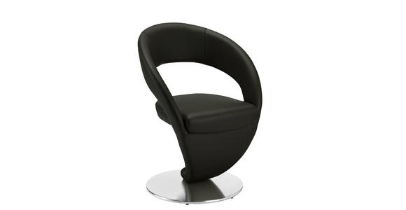 STUHL  Lederauswahl, Stoffauswahl, Typenauswahl  Echtleder  - Edelstahlfarben/Schwarz, Design, Leder/Metall (62/86/61cm) - Moderano