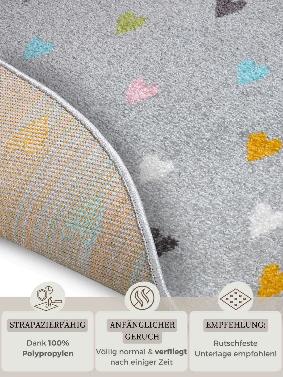 KINDERTEPPICH 140 cm Adventures  - Hellgrau, Design, Kunststoff (140cm)