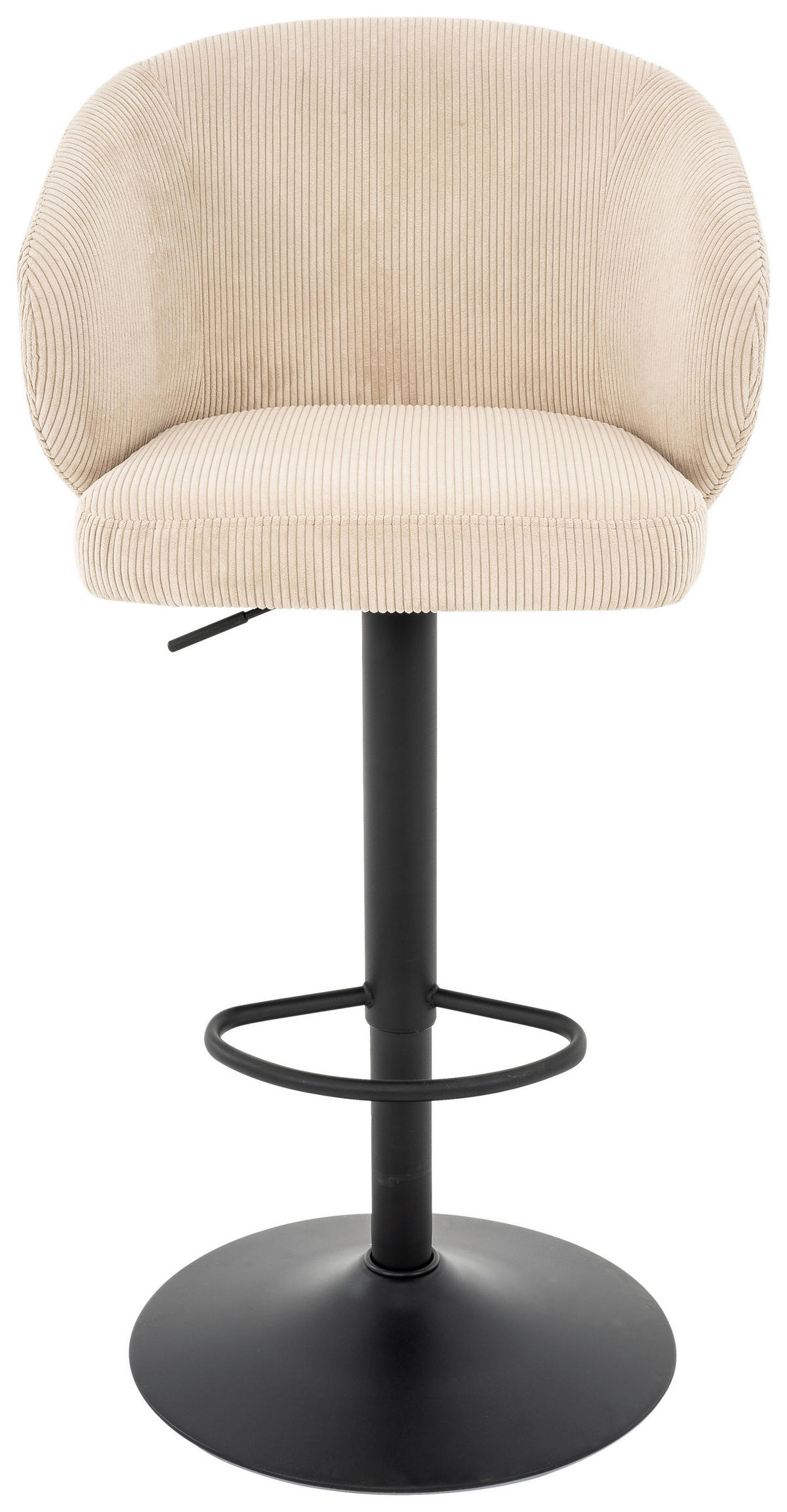 BARHOCKER in Metall, Textil Schwarz, Beige  - Beige/Schwarz, KONVENTIONELL, Textil/Metall (54/91-112/52cm) - MID.YOU