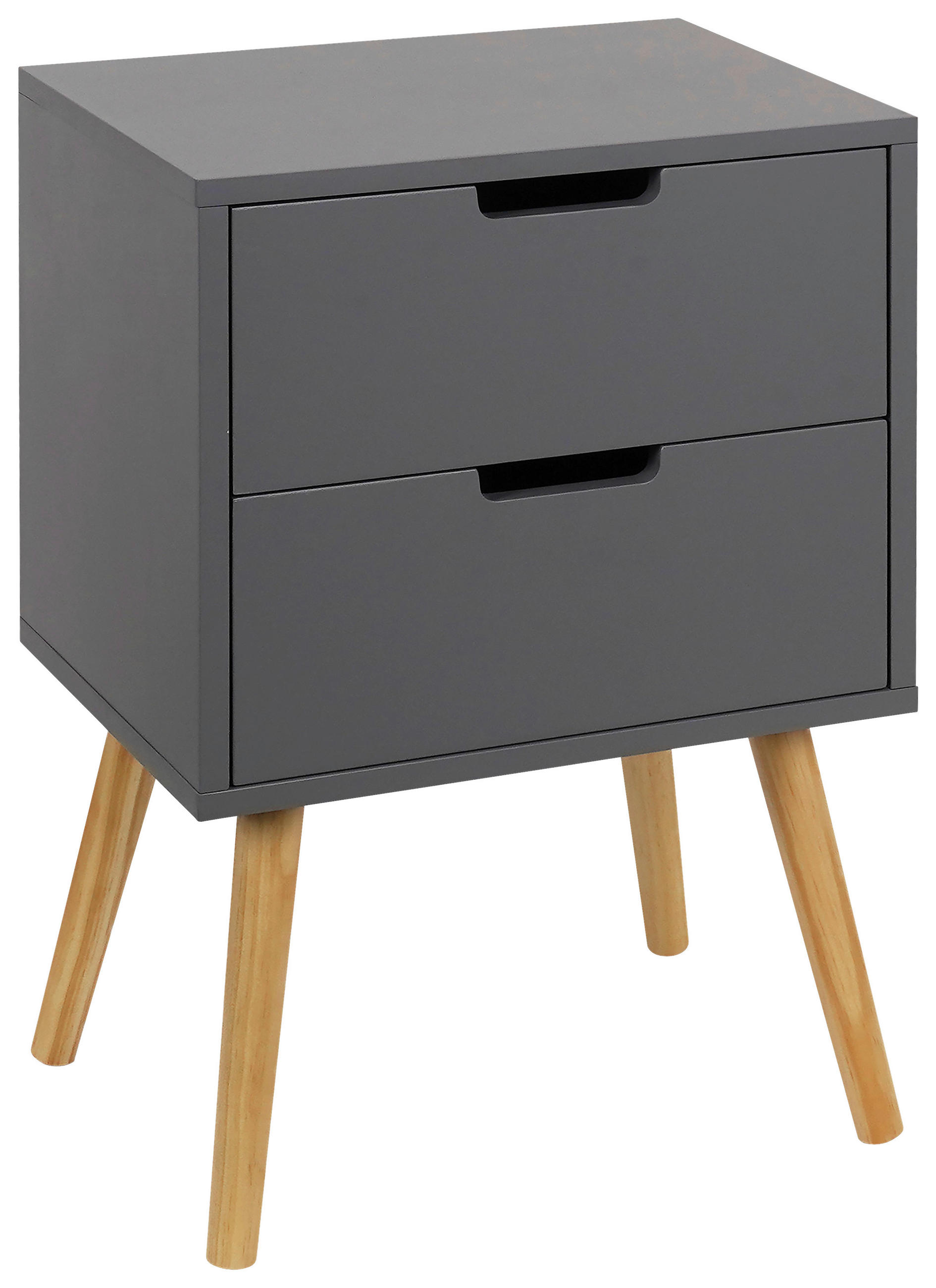 NACHTSCHRANK 40/60/30 cm, Grau, Naturfarben, massiv  - Naturfarben/Grau, Design, Holz/Holzwerkstoff (40/60/30cm) - Xora
