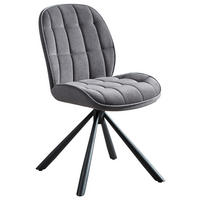 SCAUN in lemn, metal, textil negru, gri închis  - gri închis/negru, Konventionell, lemn/metal (47,5/62/85,5cm) - Livetastic