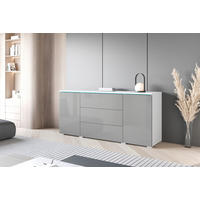 SIDEBOARD Vera  3 Schublade(n)  - Grau Hochglanz/Weiß, Trend, Holzwerkstoff/Kunststoff (150/67,9/39,5cm) - P & B
