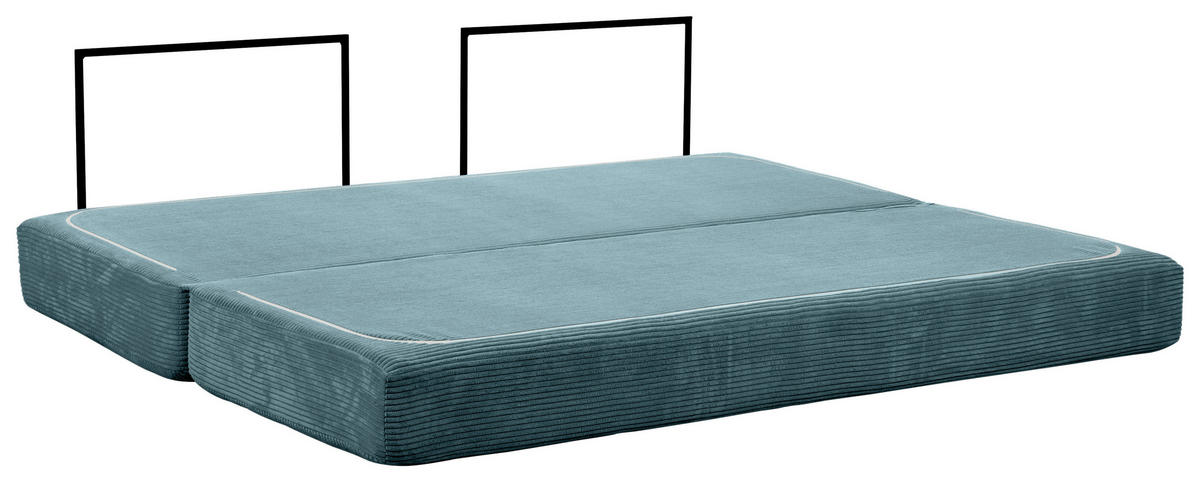 SCHLAFSOFA Cord Petrol  - Petrol, KONVENTIONELL, Textil/Metall (200/77/80cm) - Carryhome