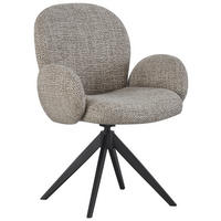 ARMLEHNSTUHL  in Eisen Webstoff  - Schwarz/Grau, Design, Textil/Metall (63/87/65cm) - Novel