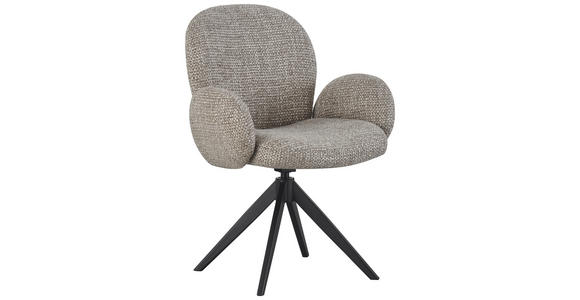 ARMLEHNSTUHL in Eisen Webstoff - Schwarz/Grau, Design, Textil/Metall (63/87/65cm) - Novel