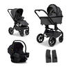 KINDERWAGENSET  Resea+ Set  Anthra  - Anthrazit/Schwarz, Basics, Textil (98,5/58/122cm) - Moon