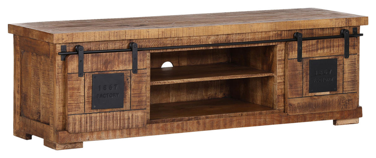 LOWBOARD  in 160/50/45 cm  - Schwarz/Naturfarben, KONVENTIONELL, Holz/Holzwerkstoff (160/50/45cm) - Landscape