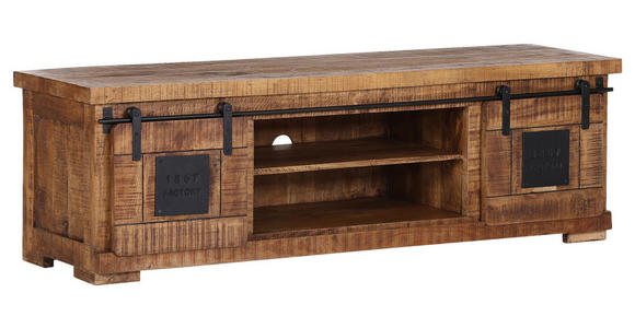 LOWBOARD  in 160/50/45 cm  - Schwarz/Naturfarben, KONVENTIONELL, Holz/Holzwerkstoff (160/50/45cm) - Landscape