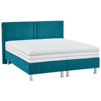BOXSPRINGBETT 200/200 cm  in Petrol  - Petrol/Alufarben, Design, Kunststoff/Textil (200/200cm) - Beldomo - Sleep