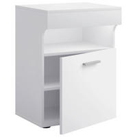 NACHTSCHRANK 45/61/39 cm  - Silberfarben/Schwarz, MODERN, Holzwerkstoff/Kunststoff (45/61/39cm) - MID.YOU