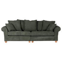 BIG SOFFA i manchester mörkgrön  - mörkgrön/ekfärgad, Lifestyle, trä/textil (264/70/111cm) - Livetastic