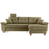 ECKSOFA Olivgrün Cord  - Naturfarben/Olivgrün, MODERN, Holz/Textil (270/176cm) - Livetastic