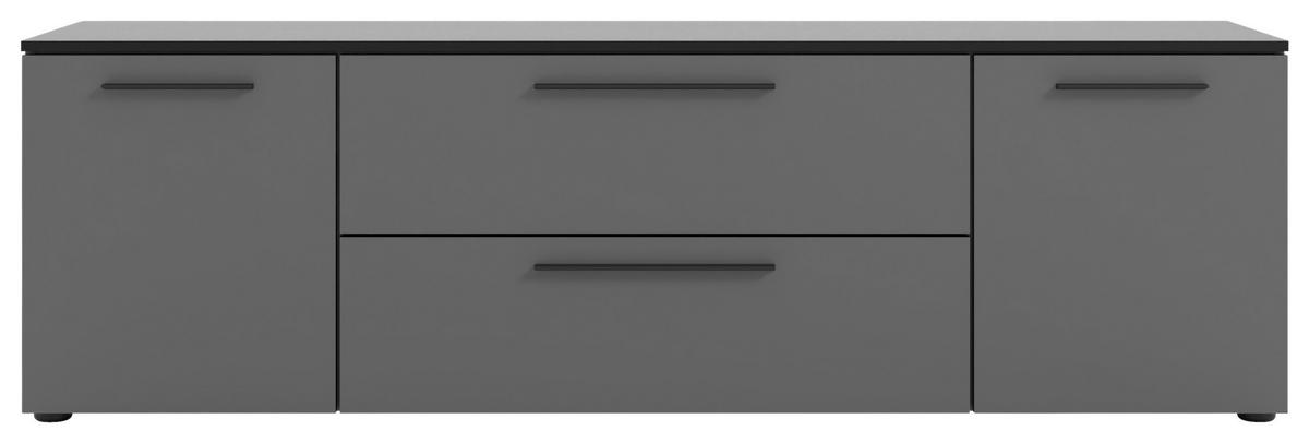 LOWBOARD Soul  in 180/55/40 cm  - Dunkelgrau/Schwarz, MODERN, Holzwerkstoff/Kunststoff (180/55/40cm)