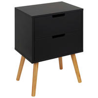 Noptieră, 40/60/30 cm, masiv pin antracit, culoare natur - culoare natur/antracit, Design, lemn/material pe bază de lemn (40/60/30cm) - Xora