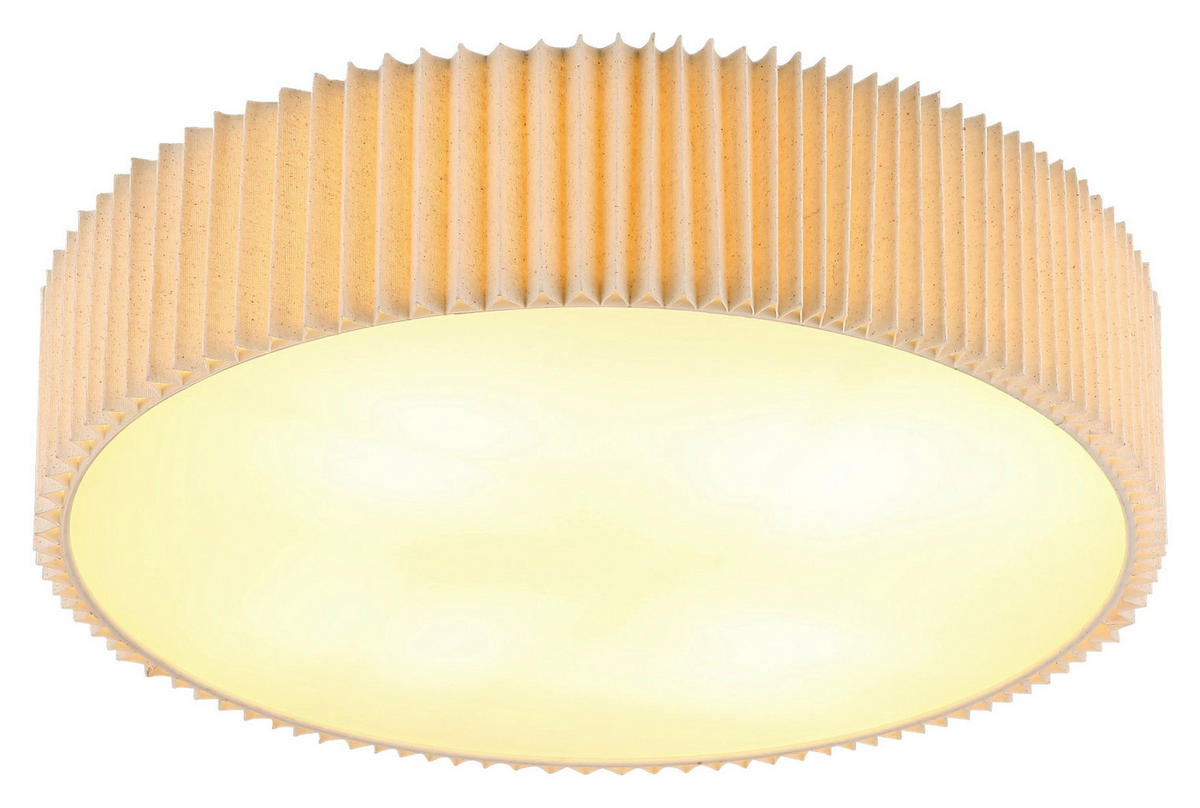 DECKENLEUCHTE  53/13 cm    - Opal/Naturfarben, MODERN, Textil/Metall (53/13cm) - Nouvel