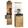 GARDEROBE 3-teilig  in 115/195/37 cm  - Eichefarben/Schwarz, Design, Glas/Holz (115/195/37cm)