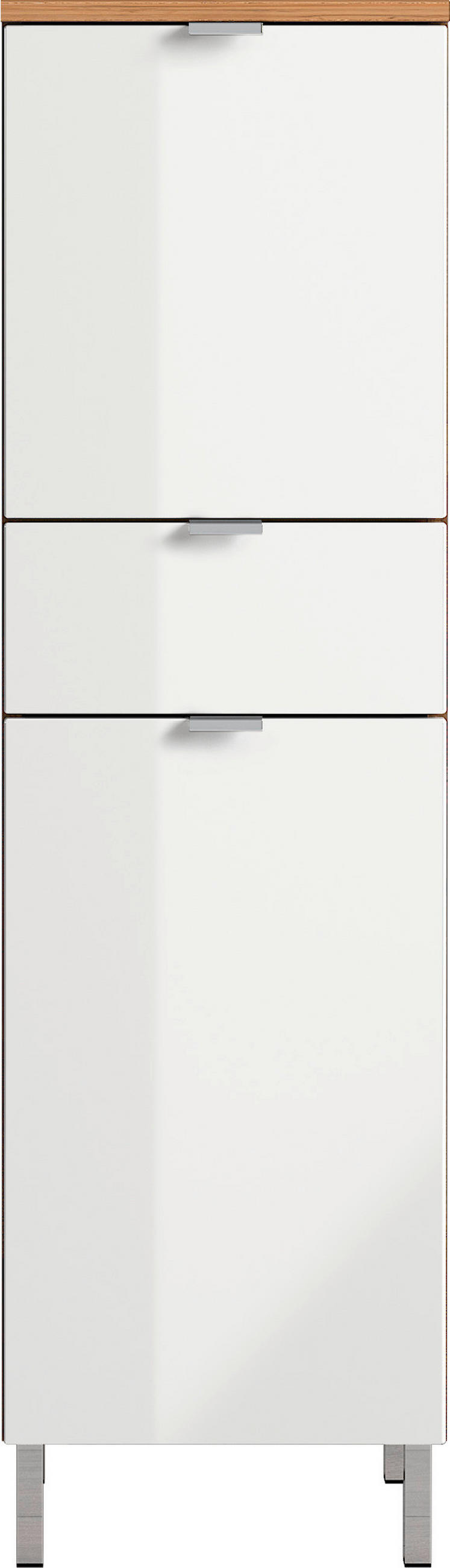 UNTERSCHRANK 34/120/34 cm   - Chromfarben/Eichefarben, KONVENTIONELL, Holzwerkstoff/Metall (34/120/34cm) - Germania