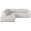 ECKSOFA Weiß Cord  - Schwarz/Weiß, KONVENTIONELL, Kunststoff/Textil (224/254cm) - Hom`in