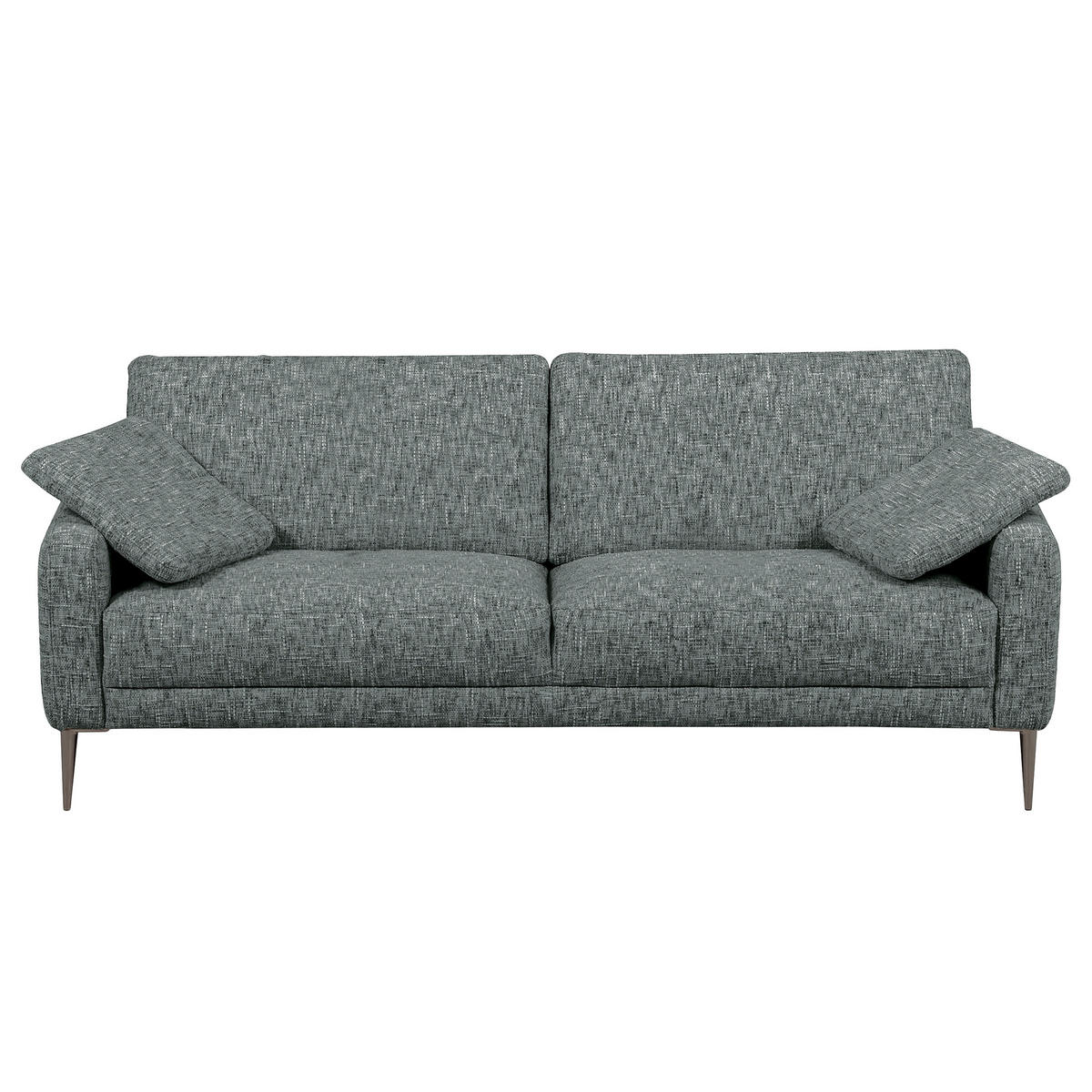 3,5-SITZER - Anthrazit/Schwarzchrom, Design, Textil/Metall (207/85/92cm) - Livetastic