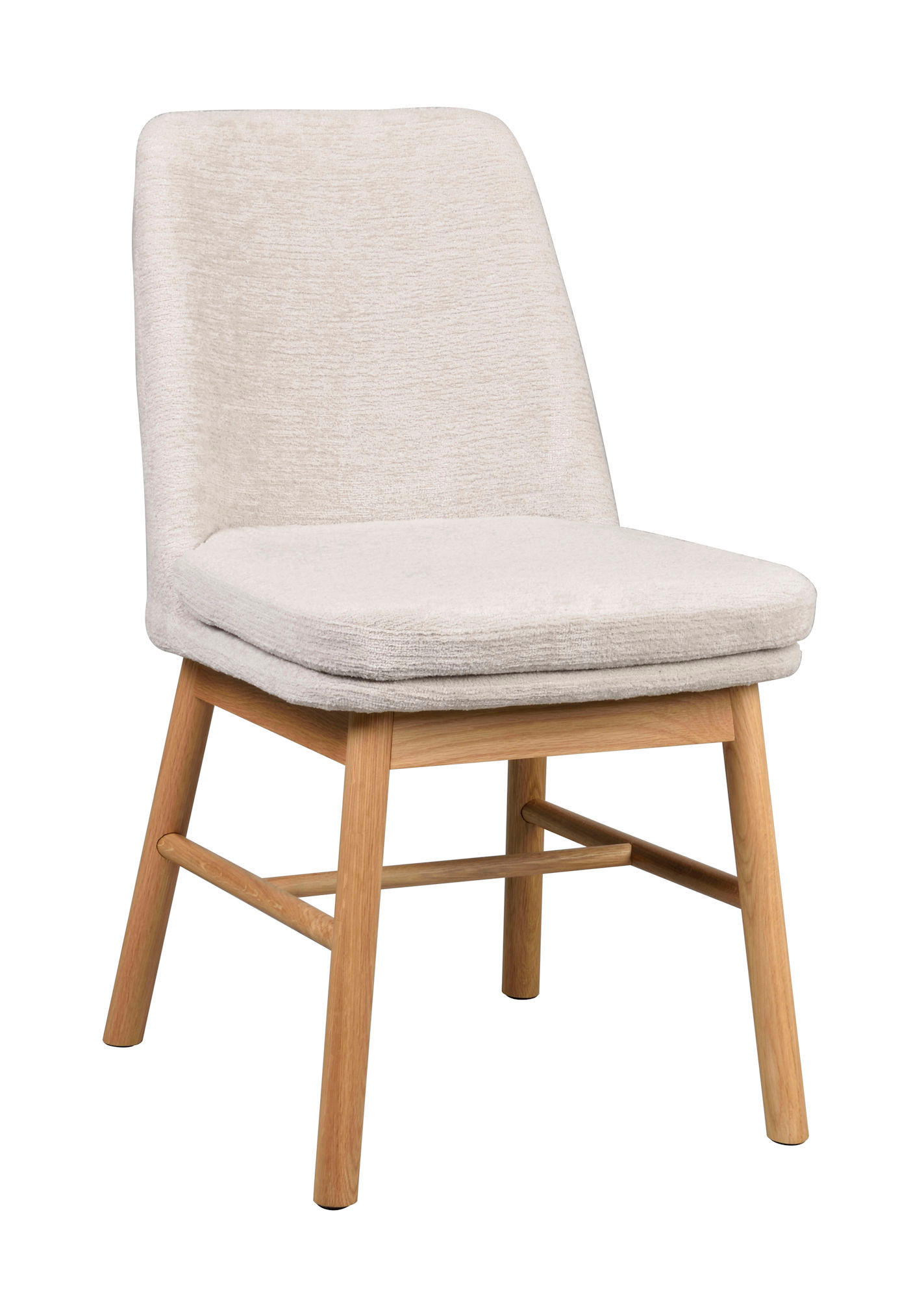 STOL bouclé  - beige/ekfärgad, Klassisk, trä/textil (49/84/58cm) - Rowico