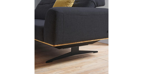 3-SITZER-SOFA Struktur Dunkelblau - Schwarz/Dunkelblau, Design, Textil/Metall (205/76-97/102cm) - Novel