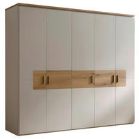 Dulap Cu Uși Rotative, 248/219/59 cm, culoare lemn stejar, cașmir - culoare nichel/cașmir, Design, metal/material pe bază de lemn (248/219/59cm) - Venda