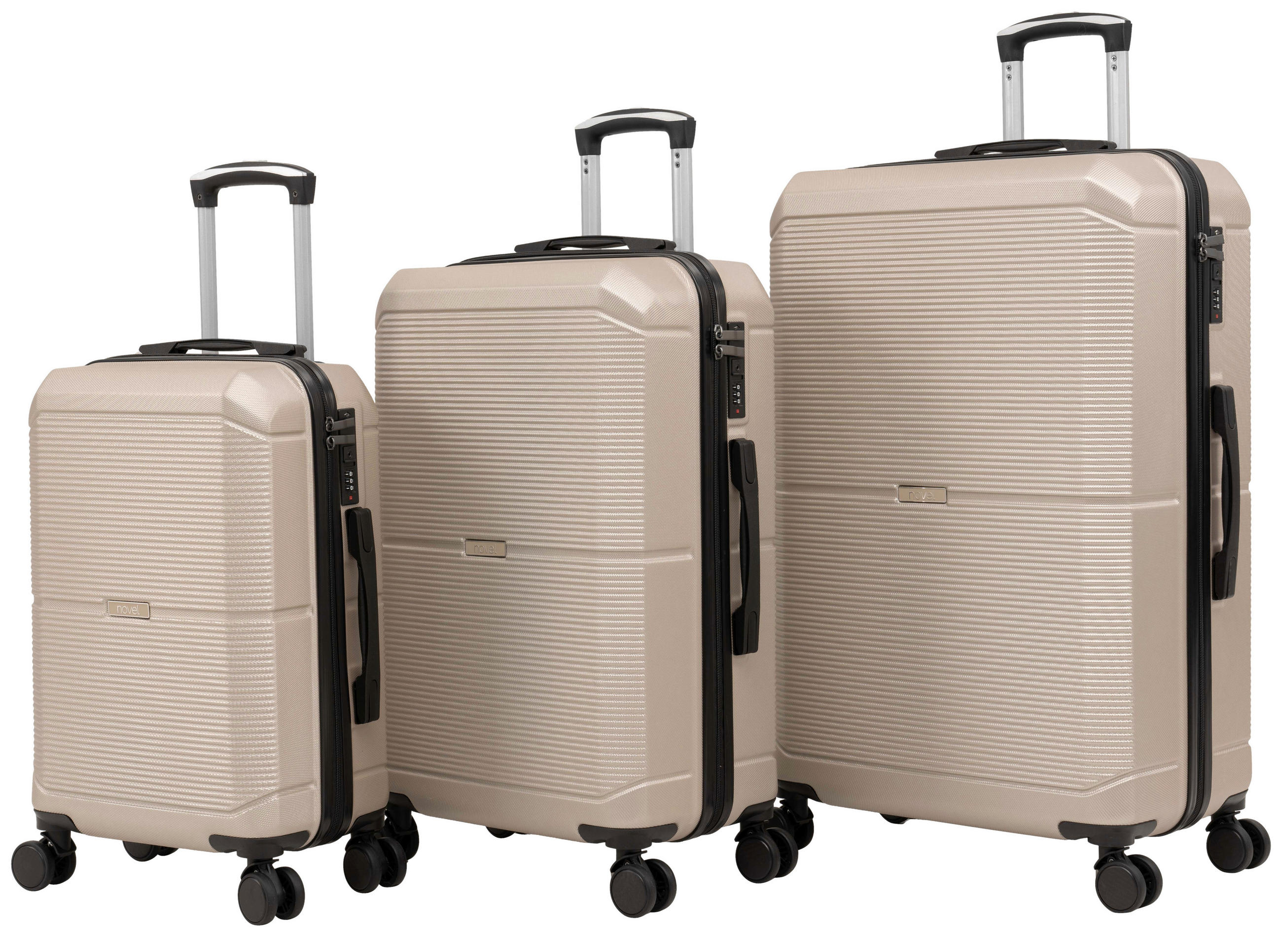 REISEKOFFERSET Beige 3-teilig  - Beige, Design, Kunststoff (48,5/76/30cm) - Novel