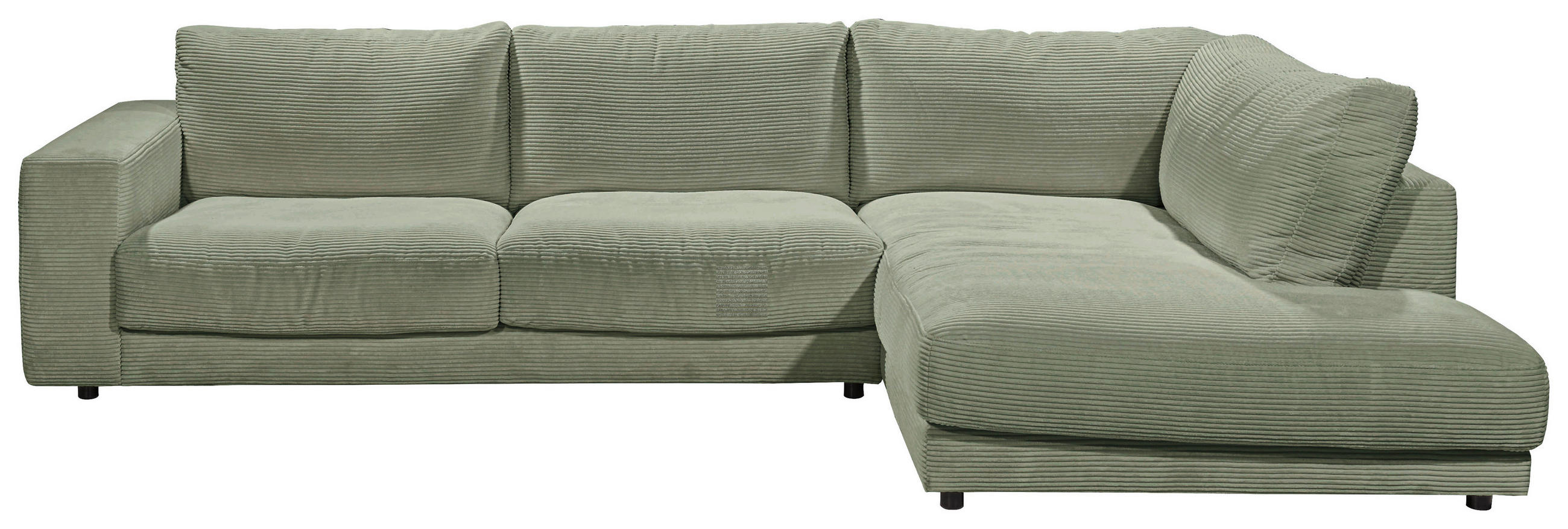ECKSOFA in Cord Dunkelgrün  - Dunkelgrün/Schwarz, Design, Kunststoff/Textil (325/224cm) - Hom`in