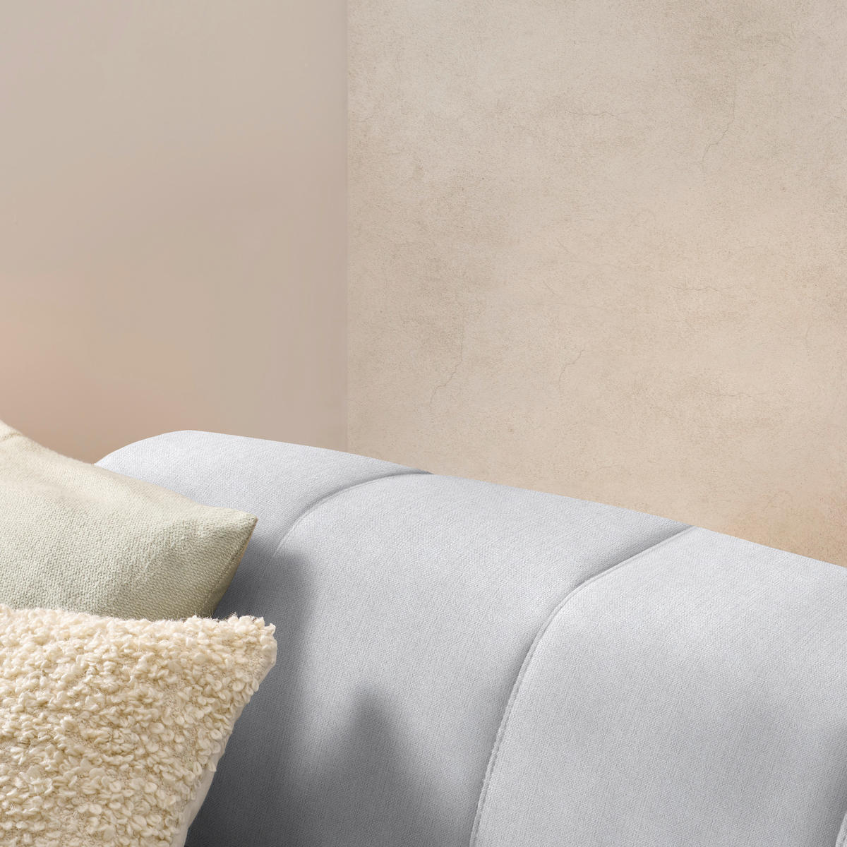 ECKSOFA in Chenille Silberfarben  - Silberfarben/Schwarz, Design, Textil/Metall (311/167cm) - Xora