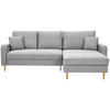ECKSOFA in Flachgewebe Hellgrau  - Eiche Wotan/Hellgrau, Konventionell, Holz/Textil (255/157cm) - Carryhome