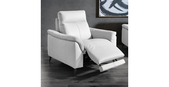 SESSEL in Echtleder Weiß - Schwarz/Weiß, Design, Leder/Metall (107/105/98cm) - Emilio Belluti
