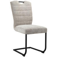SCAUN CANTILEVER din metal, textil negru, gri deschis  - gri deschis/negru, Design, metal/textil (46/97/59cm) - Novel