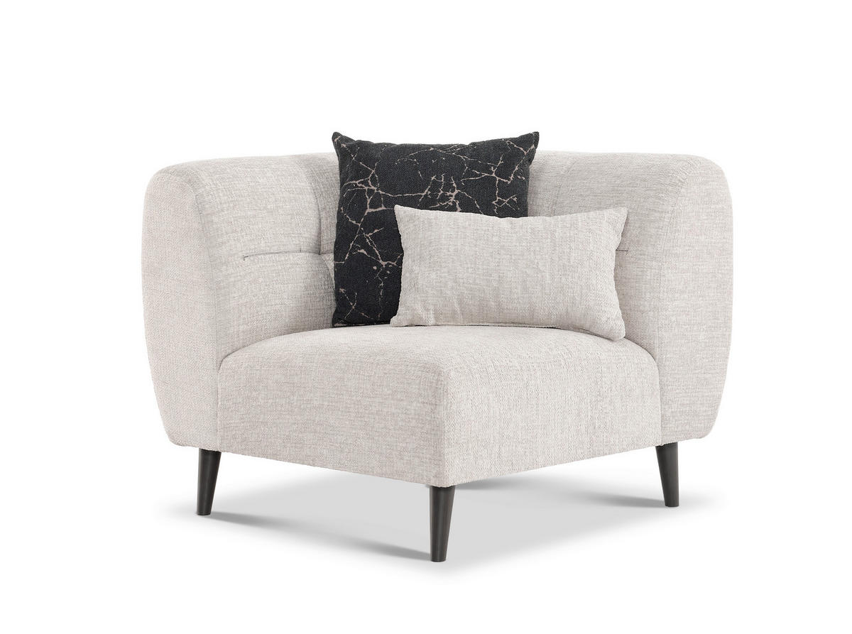 ECKSOFA in Bouclé Hellgrau  218/286 cm  - Anthrazit/Hellgrau, Design, Holz/Textil (218/286cm) - Livetastic