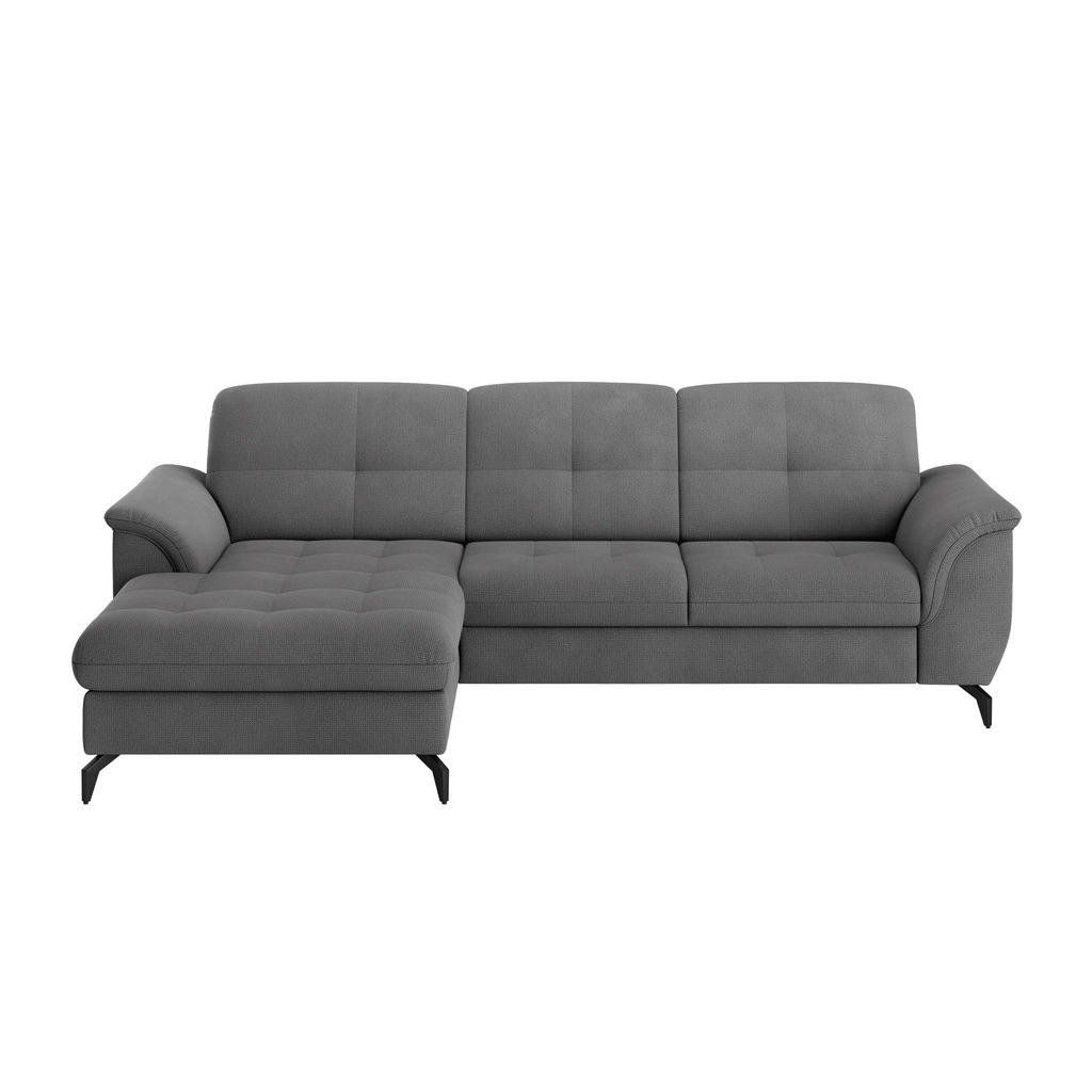 Thumbnail - Sit & More Ecksofa Zora E, Grau, Textil, 4,5-Sitzer, Ottomane links, L-Form, 262x164 cm, Goldenes M, Oeko-Tex® Standard ...