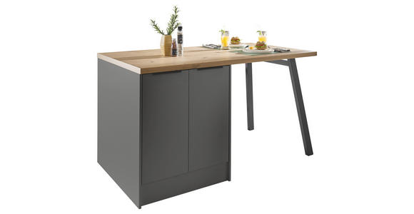 KÜCHENINSEL   in Graphitfarben  - Schwarz/Graphitfarben, Basics, Holzwerkstoff/Metall (150/91/90cm) - Xora