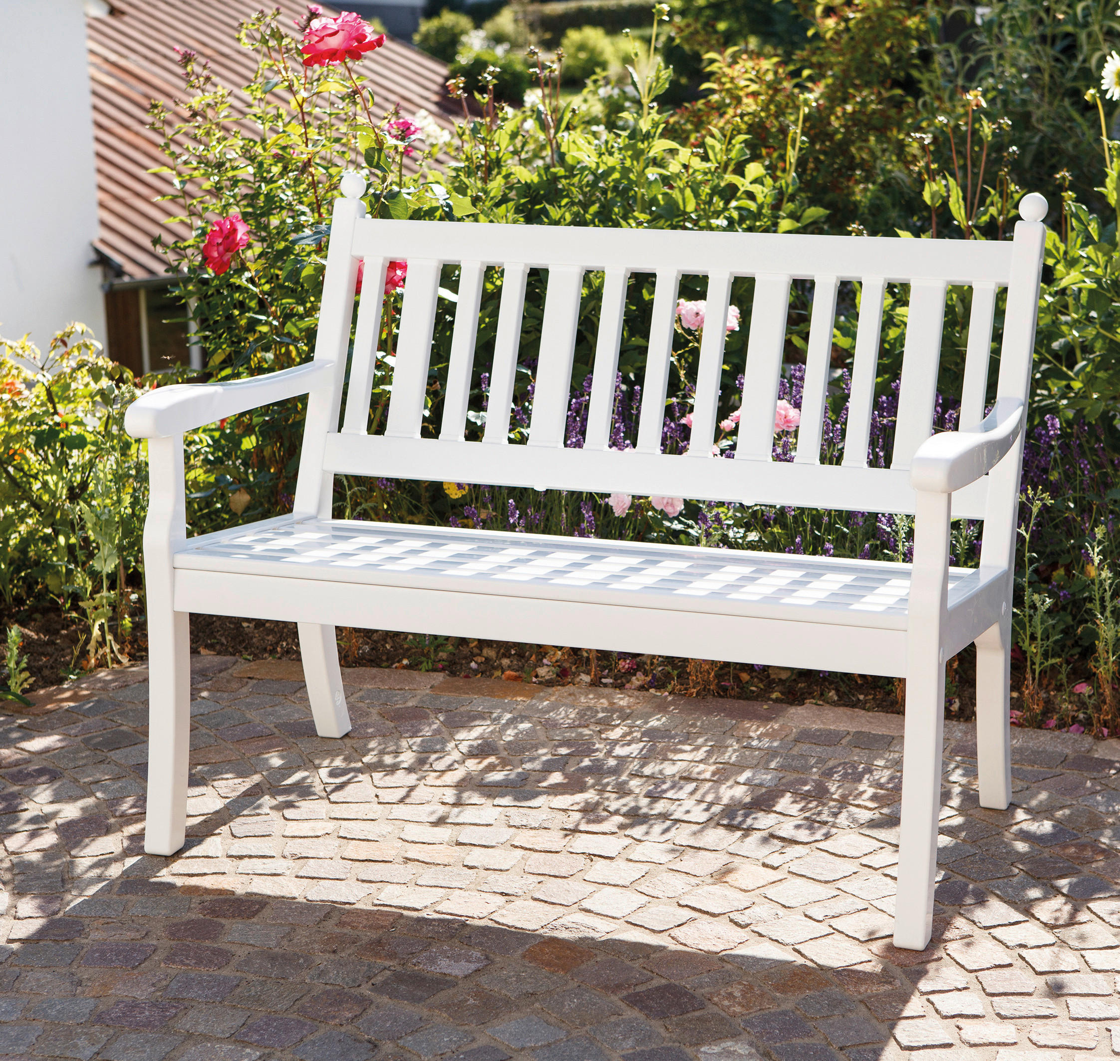 GARTENBANK 115/88/69 cm  in Weiß  - Weiß, MODERN, Kunststoff (115/88/69cm) - Gardenson