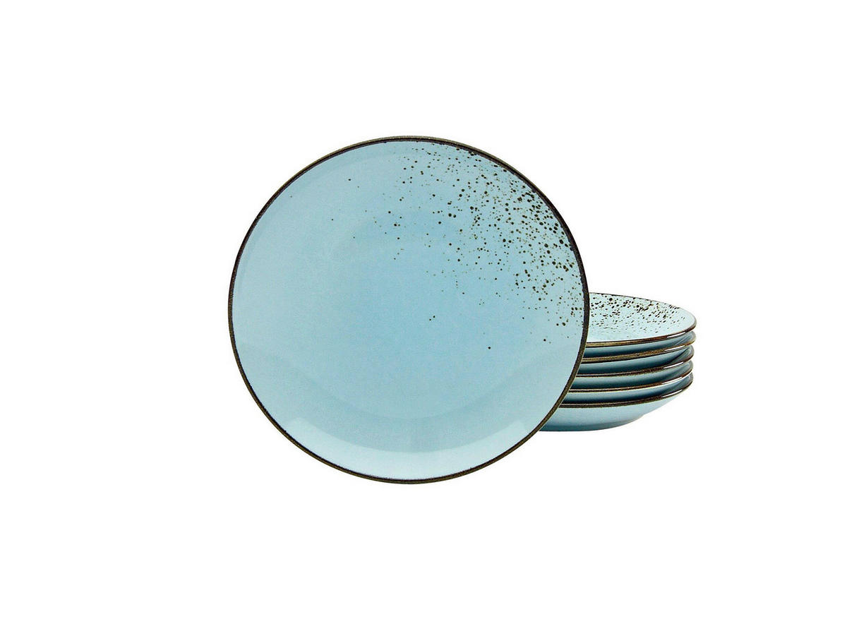 DESSERTTELLERSET Pastellblau 6-teilig 21 cm  - Pastellblau, Trend, Keramik (21cm) - Creatable