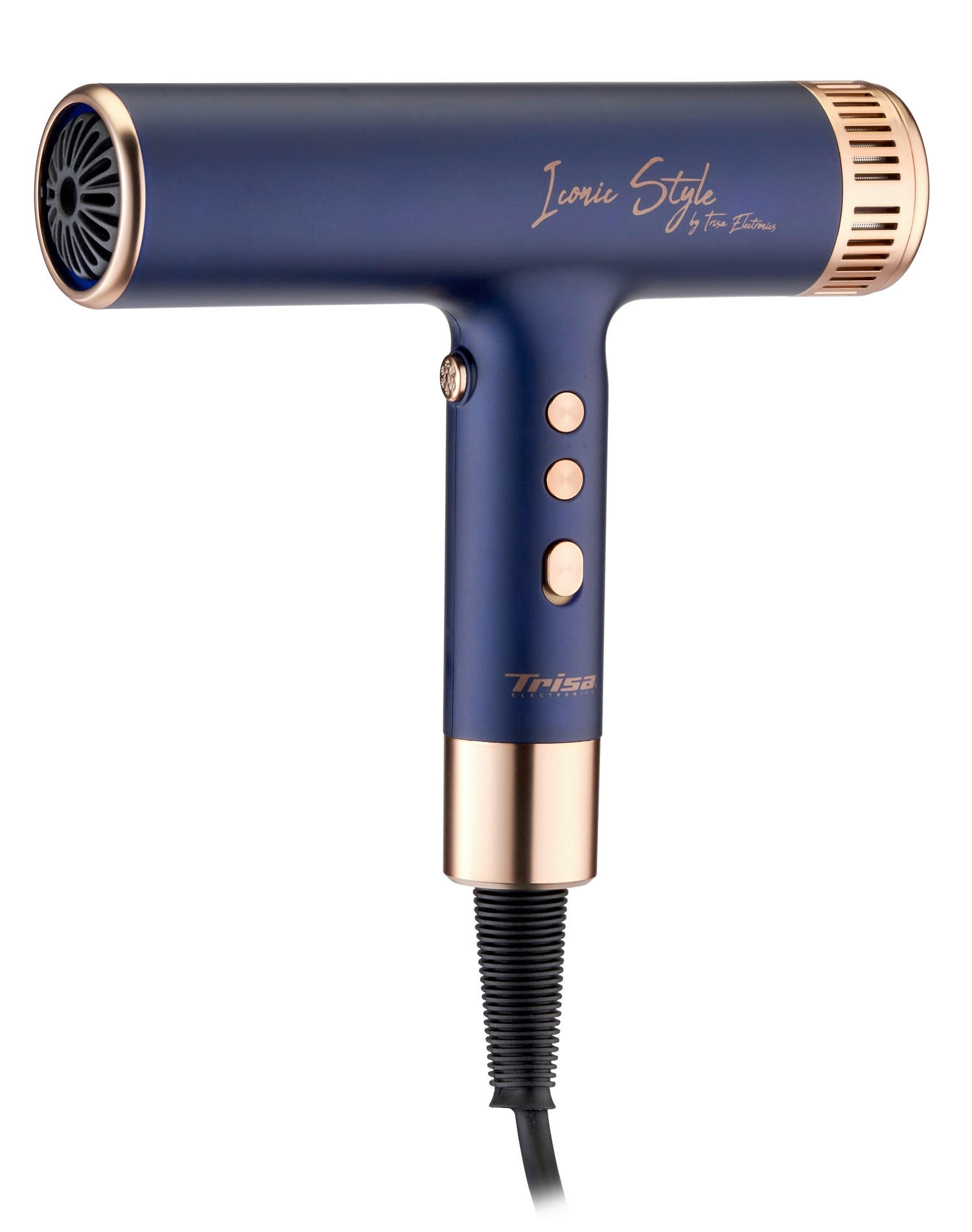 HAARTROCKNER  - Blau/Goldfarben, Basics, Kunststoff (16,8/4,6/19,2cm) - Trisa Electronics