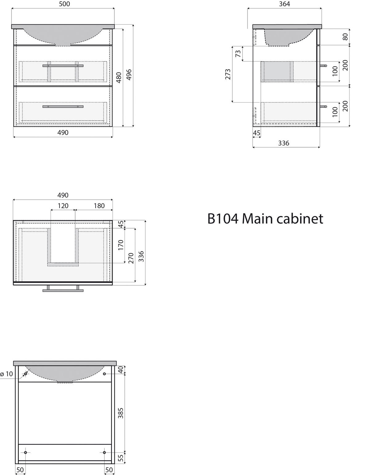 BADEZIMMER  in 50 cm  - Eichefarben/Silberfarben, MODERN, Holzwerkstoff/Metall (50cm) - MID.YOU