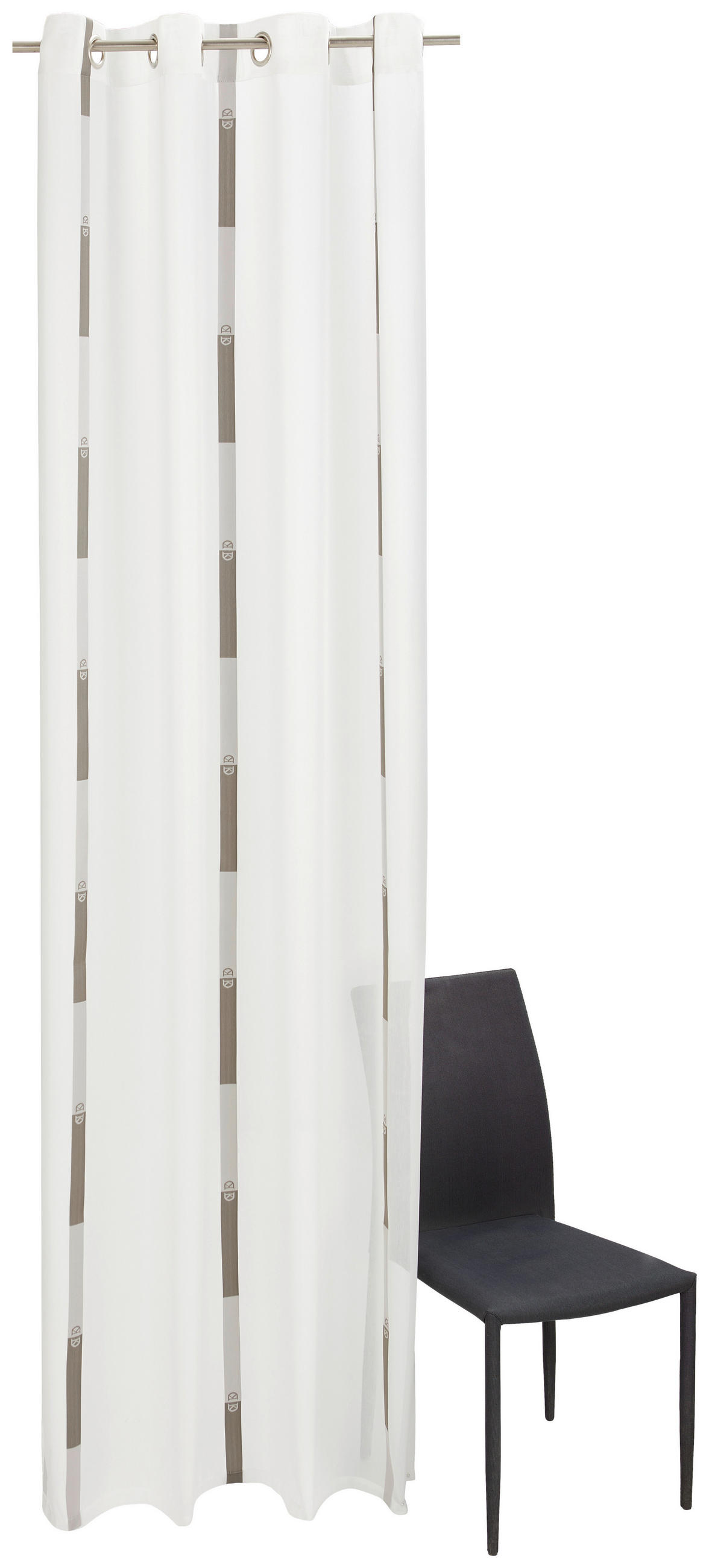 ÖSENSCHAL MIGUEL halbtransparent 140/260 cm - Taupe/Grau, KONVENTIONELL, Textil (140/260cm) - Dieter Knoll