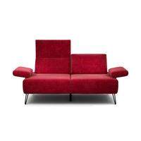 2-SITZER-SOFA in Samt Rot  - Rot/Schwarz, Design, Textil/Metall (164-194/85/86-94cm) - SENSOO