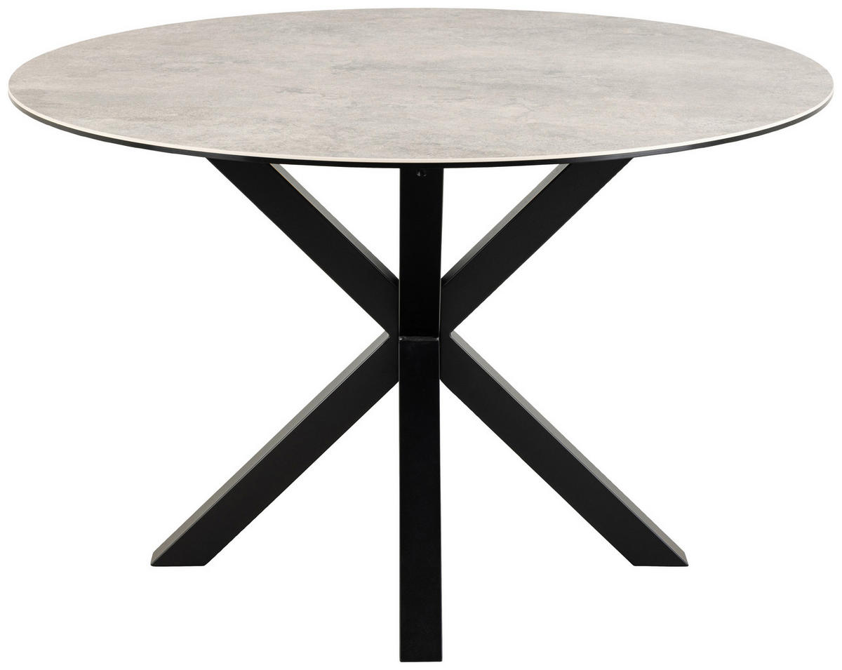 ESSTISCH in Keramik  - Schwarz/Grau, Trend, Keramik/Metall (119/75,5cm) - MID.YOU