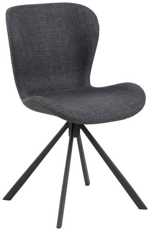 STUHL  in Webstoff Textil, Metall  - Dunkelgrau/Schwarz, Design, Textil/Metall (46,5/81/53cm) - MID.YOU