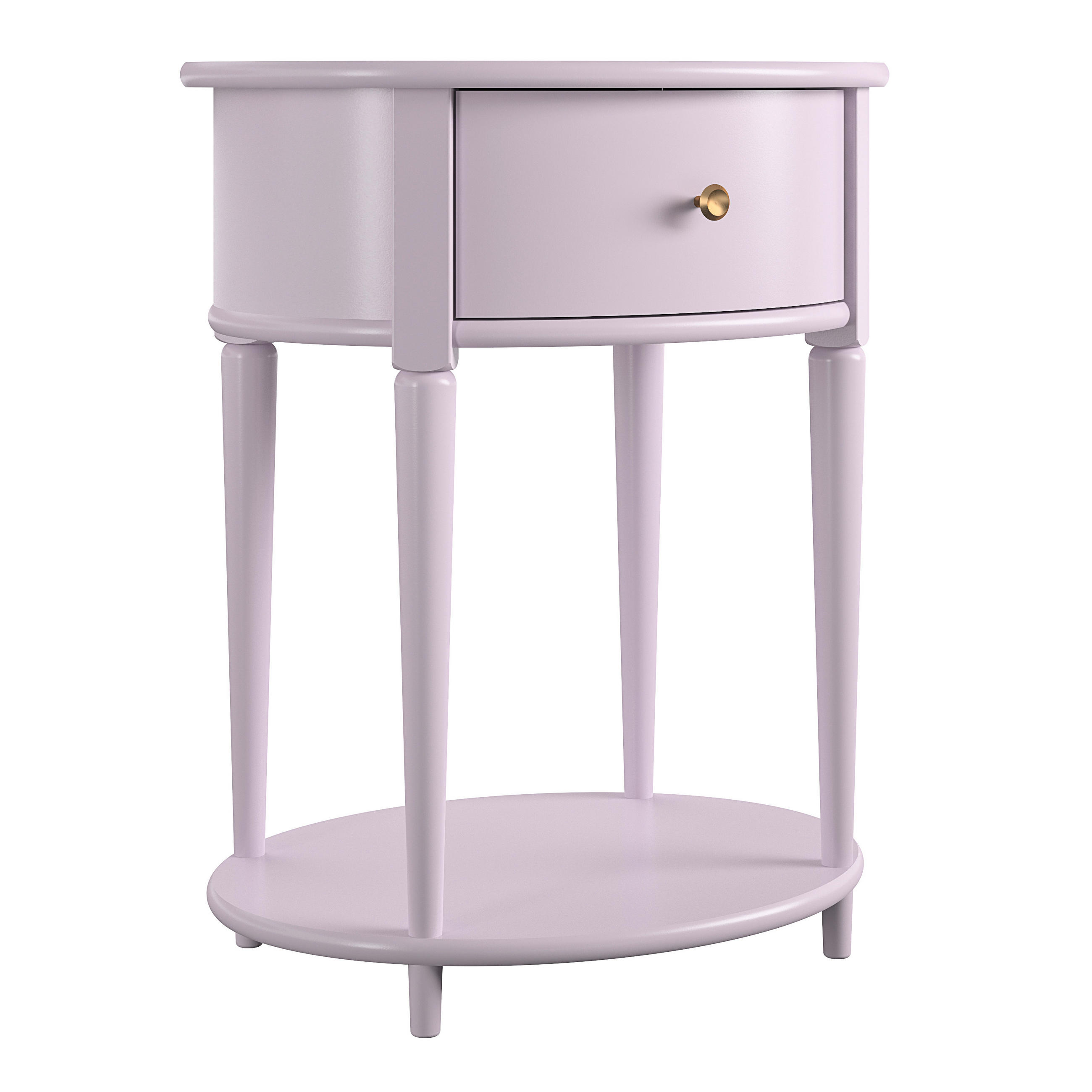 BEISTELLTISCH 55/45/66 cm Lila oval  - Lila/Goldfarben, Design, Holzwerkstoff/Metall (55/45/66cm) - MID.YOU