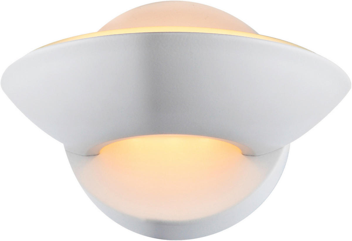 LED-WANDLEUCHTE Sammy 16,5/11 cm   - Weiß, Design, Glas/Metall (16,5/11cm) - Globo