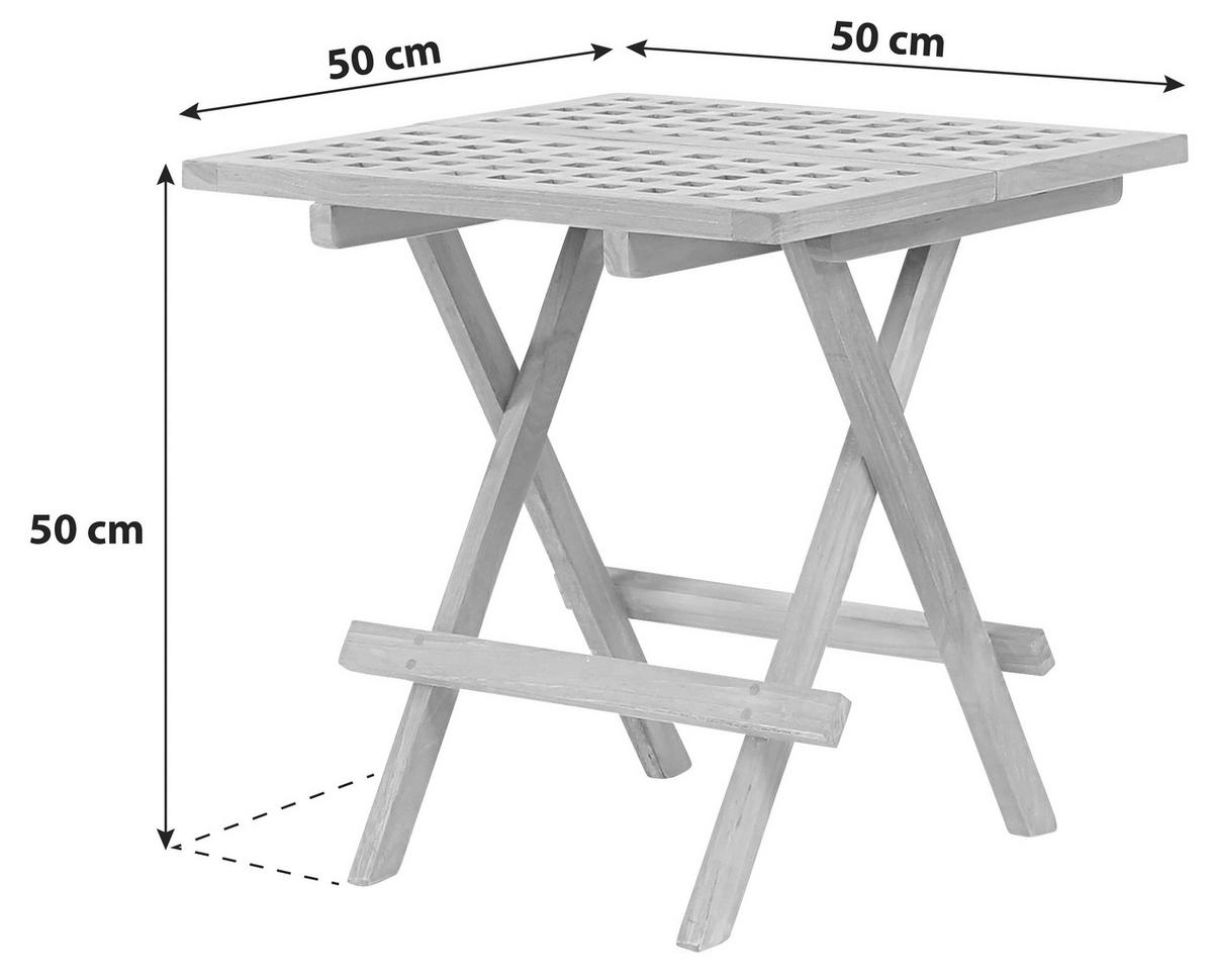 GARTENBEISTELLTISCH Holz  - Teakfarben, Basics, Holz (50/50/50cm) - Gardenson