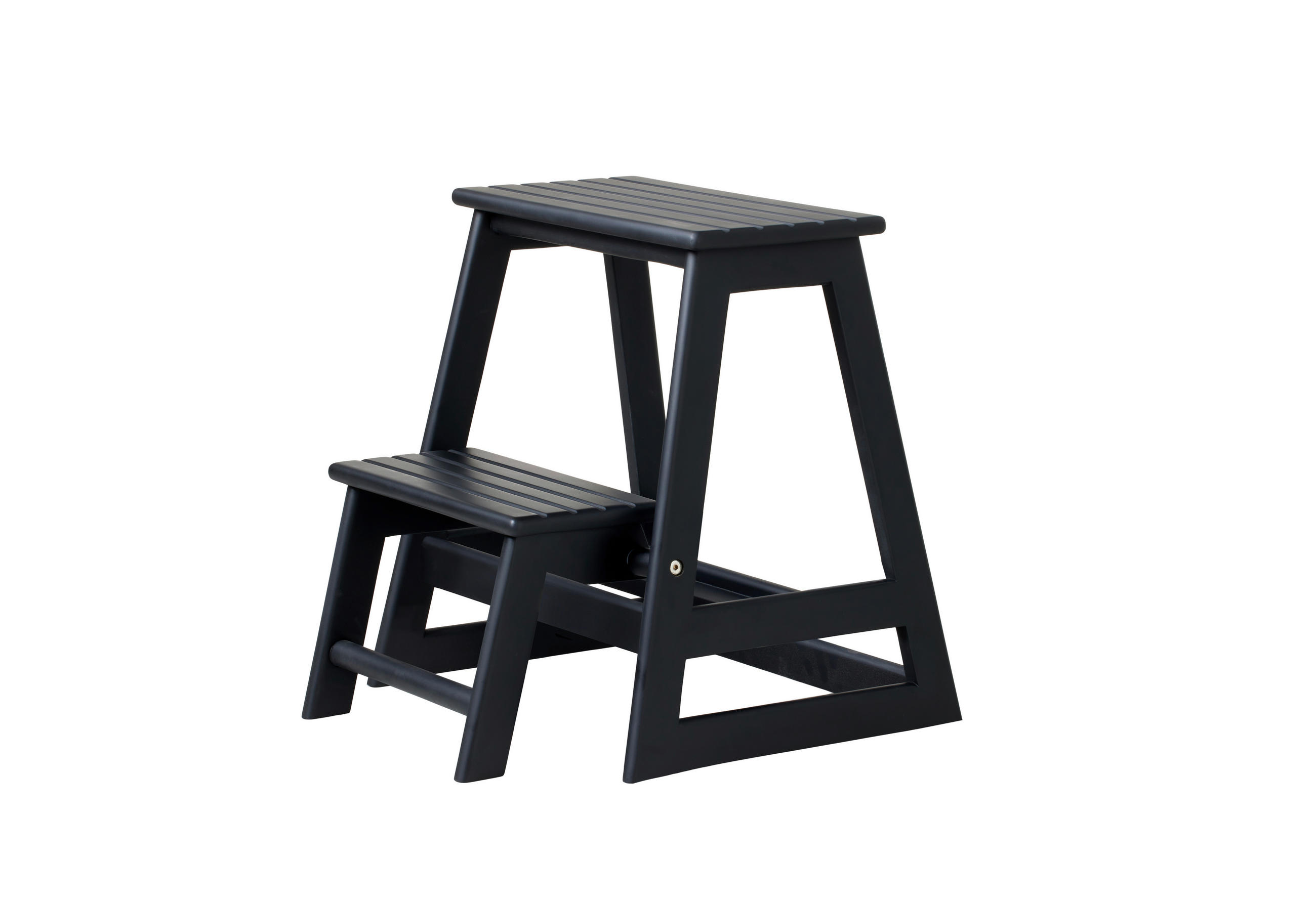 TRITTHOCKER SKALA  - Schwarz, Natur, Holz (45,5/49/38,5cm) - Gardenson