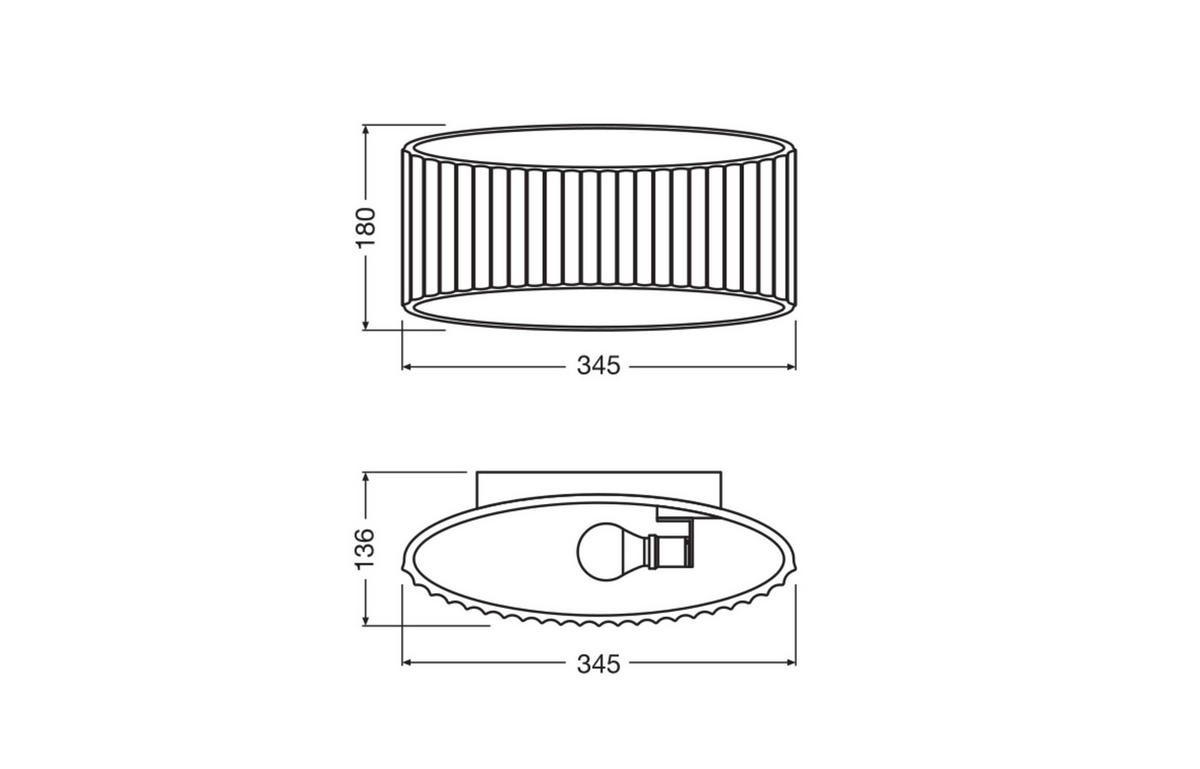 WANDLEUCHTE 34,5/13,6/18 cm   - Weiß, Natur, Stein (34,5/13,6/18cm) - Ledvance