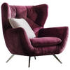 CHESTERFIELD-SESSEL Velours Lila    - Chromfarben/Lila, Design, Metall (100/106/95cm) - Pure Home Lifestyle
